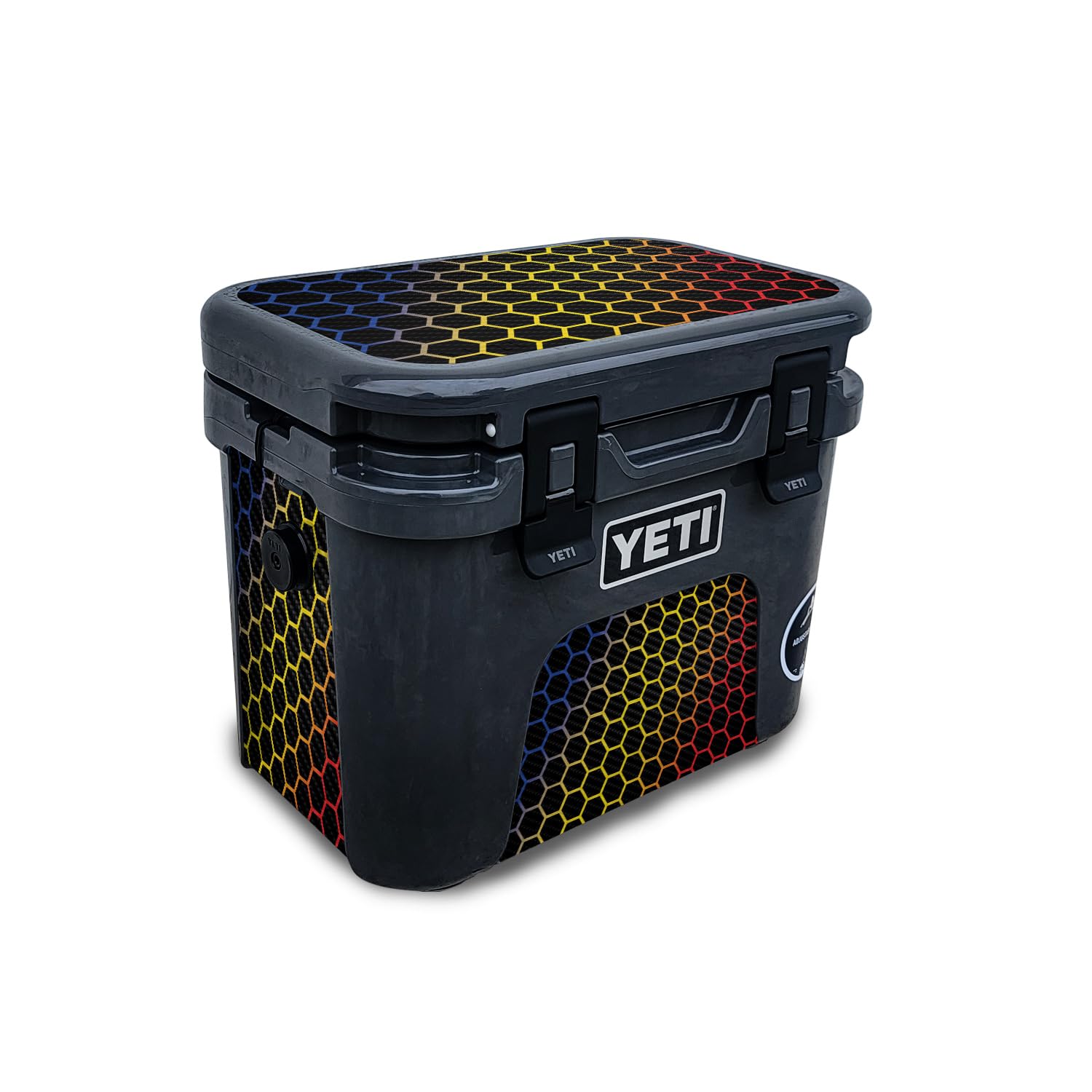 Carbon Fiber Skin Compatible with Yeti Roadie 15 Hard Cooler - Primary Honeycomb - Premium 3M Vinyl Protective Wrap Decal Cover - Easy to Apply | Crafted in The USA by MightySkins