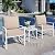 Shintenchi 3 Piece White Metal Outdoor Furniture Sectional Set, Modern Outdoor Metal Chair Conversation Furniture Set with Coffee Table for Patio,Backyard,Balcony (Khaki)