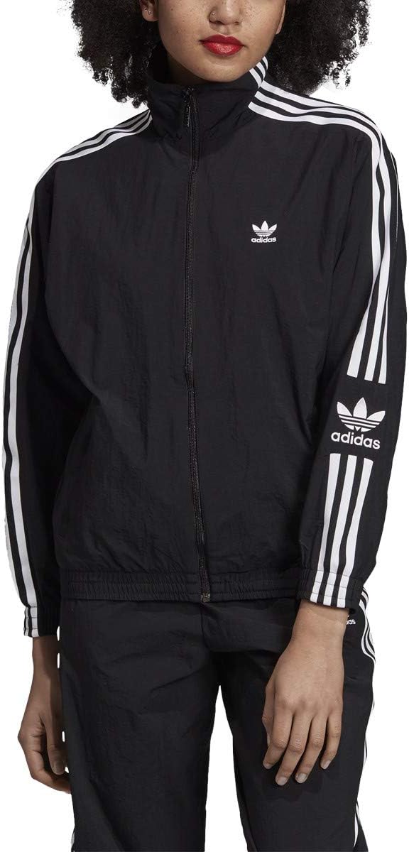 adidas Originals Women's Superstar Track Top (Medium, Black/White Logo)