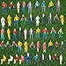 Yamix Model Train Figures, 100Pcs 1:50 Scale Painted Model Train People Figures O Scale Sitting and Standing People for Miniature Scenes Train Railway Sand Table