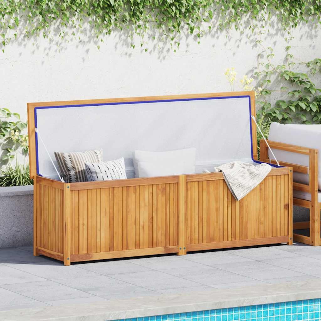 vidaXL Baúl de jardín madera maciza de teca 175x50x55 cm