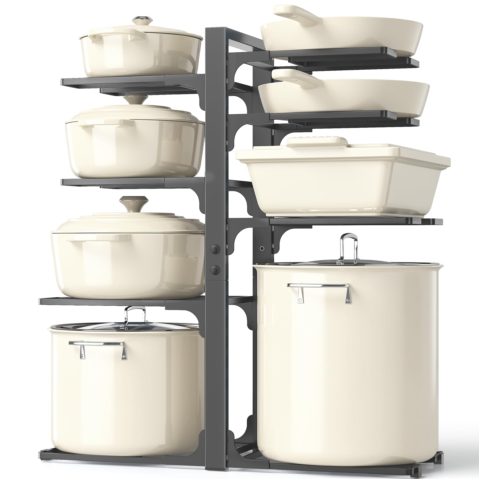 MUDEELA 8-Tier Pots and Pans Organizer under Cabinet, 20.8" H Heavy Duty