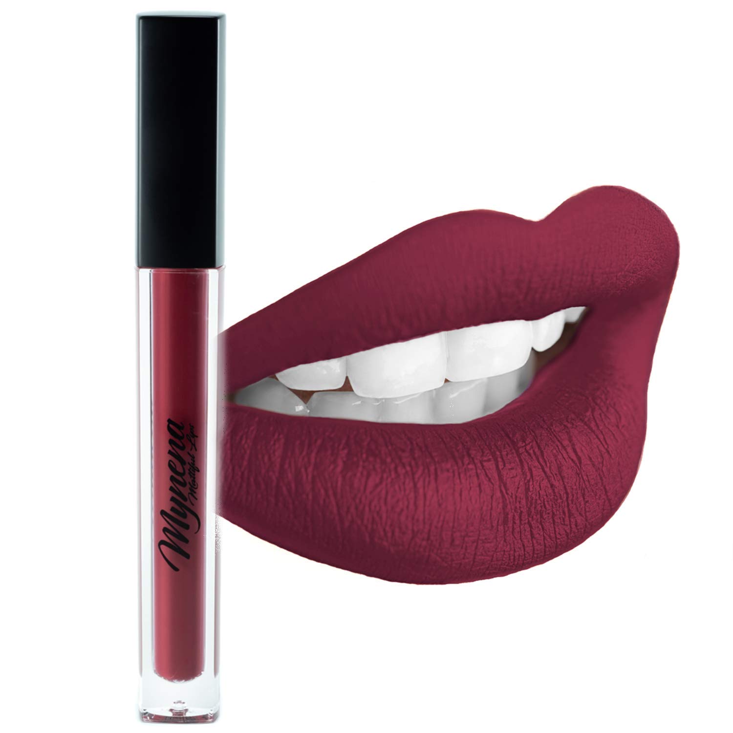 Mynena Maroon Liquid Lipstick Matte Velvet Finish Long Lasting Waterproof Lightweight No Smudge Vegan and Cruelty-Free - Rosy