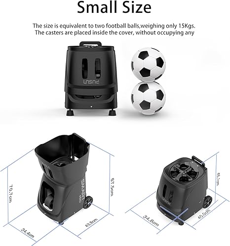 Miniatura 4 de PT-SMARTPro - Máquina de pelota de pádel, lanzador de bolas inteligente con control de aplicación, programación de 20 puntos, 12 modos de servicio,