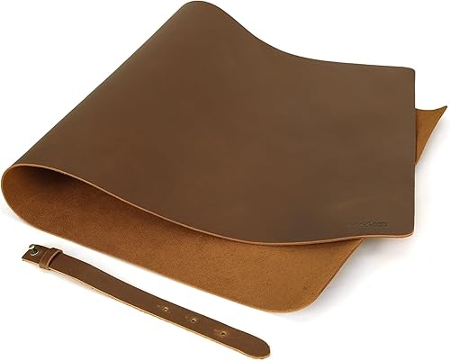 Miniatura 4 de Polare - Protector de escritorio de cuero de grano completo de 0.079 in de grosor, 31.5 x 15.7 pulgadas, alfombrillas de escritorio para teclado y