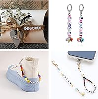 Vista 27 de 100 cuentas de letras blancas redondas de acrílico del alfabeto, cuentas de la letra L, para hacer joyas, pulseras, collares, llaveros, bricolaje