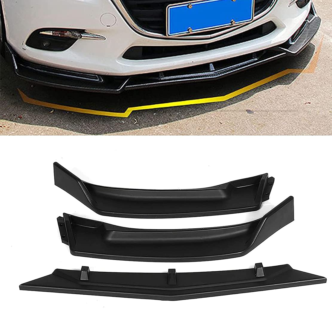 do Mazda 3 Axela 2014-2017 2018, przednie klapy samochodowe podbródek ABS antykolizyjny rozdzielacz dyfuzor osłona fartuch ochrona dekoracyjna
