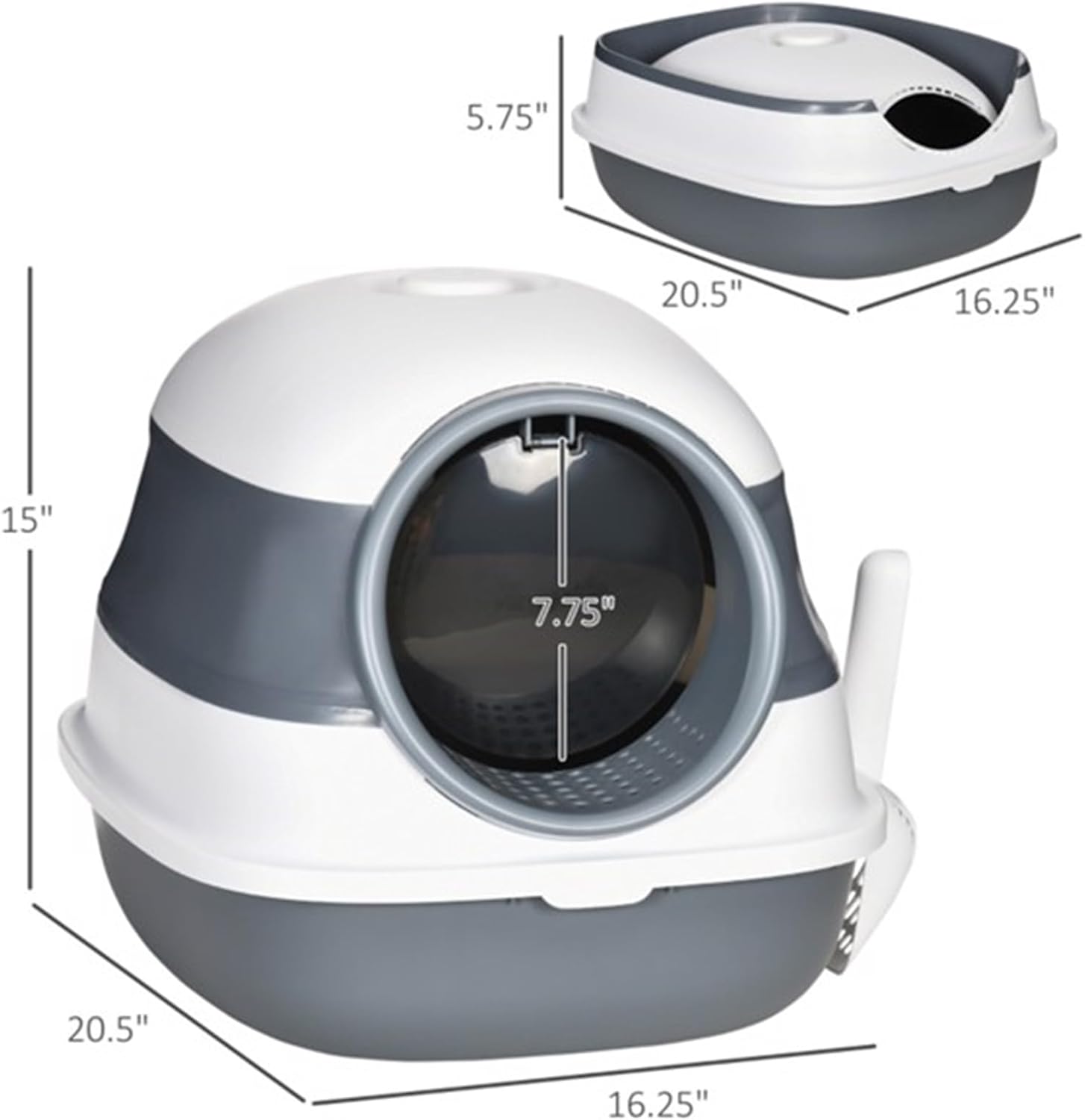 Pet Stairs/cat Climbing Frame, cat Litter Box Foldable Gray and White