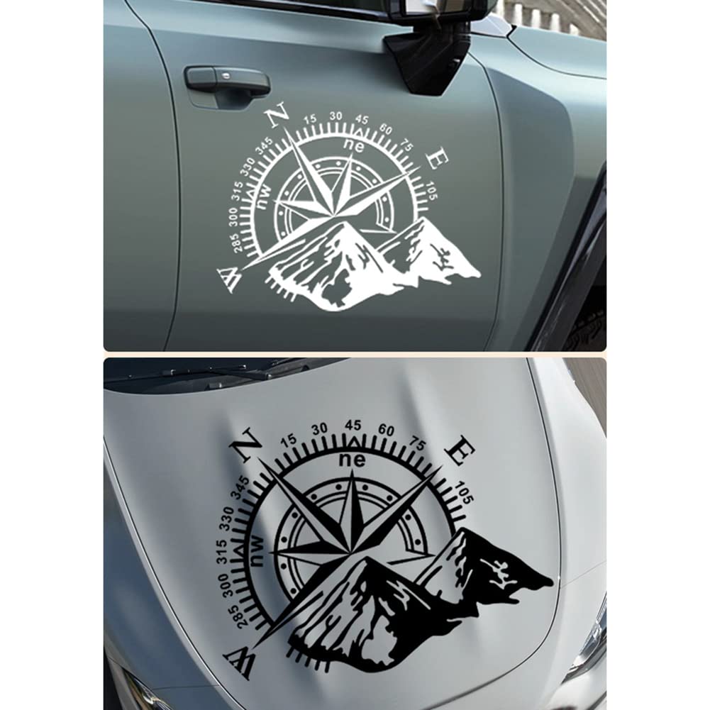 Support Plaque Immatriculation Sticker Boussole Montagne, Asudaro Vinyle Imperméable Carrosserie Fenêtre Capot Stickers Booster