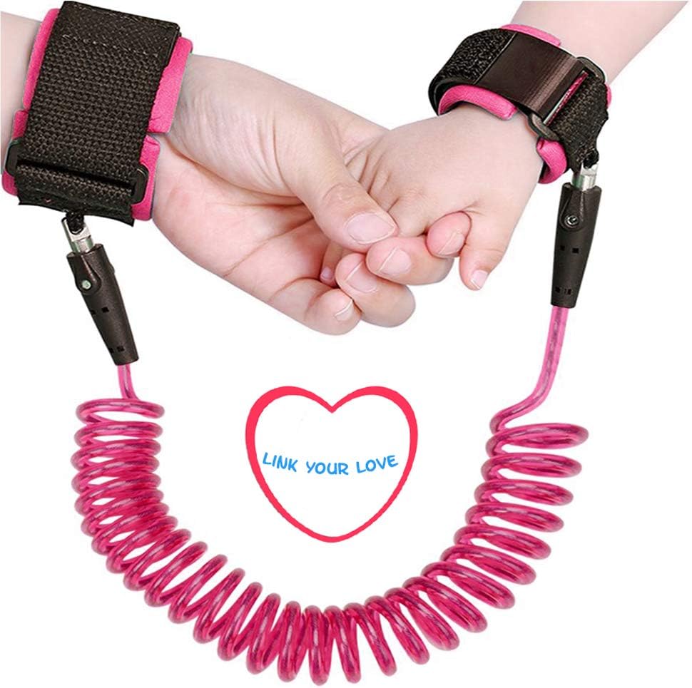 Baby Anti Lost Wrist Link 2.5m Toddlers Safety Harness Leash Child Tether 98 inch Hook Loop Band Kids Straps Rope for Children Babies with Parents by Elekmall (2.5m, Pink1)