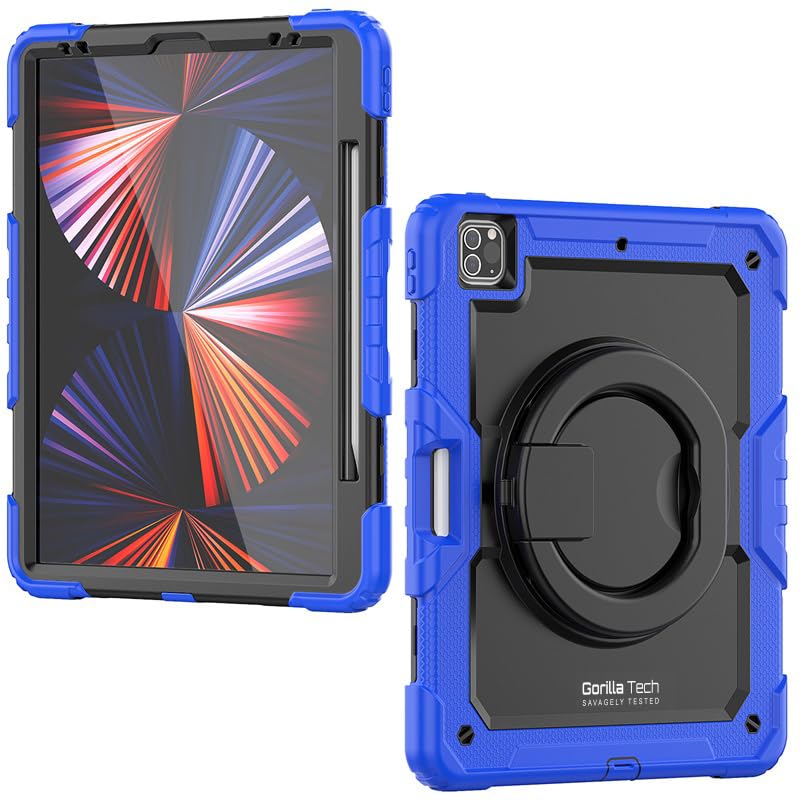 Protection iPad Pro 12.9 2021 antichoc noire avec support stylo
