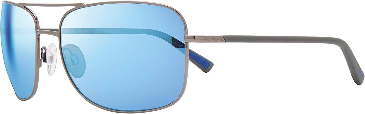 Revo Sunglasses Summit: Polarized Lens Filters UV, Metal Navigator Frame, Gunmetal Frame with Blue Water Lens