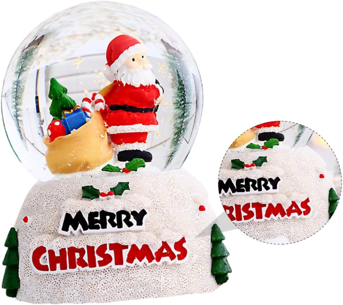 Ciieeo 1pc Santa Claus Crystal Tabletop Decoration Festive Adornment for Christmas Parties Holiday Gatherings and Home Decor for