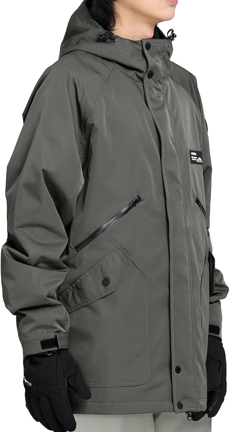 Actleis Men's Waterproof Snowboarding Jacket Winter Warm Windproof Ski Snow Coat With Hood