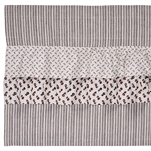 Vhc Brands, Florette Ruffled Patchwork Curtain Panel, Brown, 84X40, Set Of 2 #TOP3