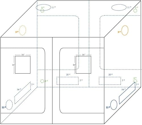 Miniatura 5 de Armario para cultivo de plantas en interior desmontable reflectante hidropónica no tóxica de Valuebox