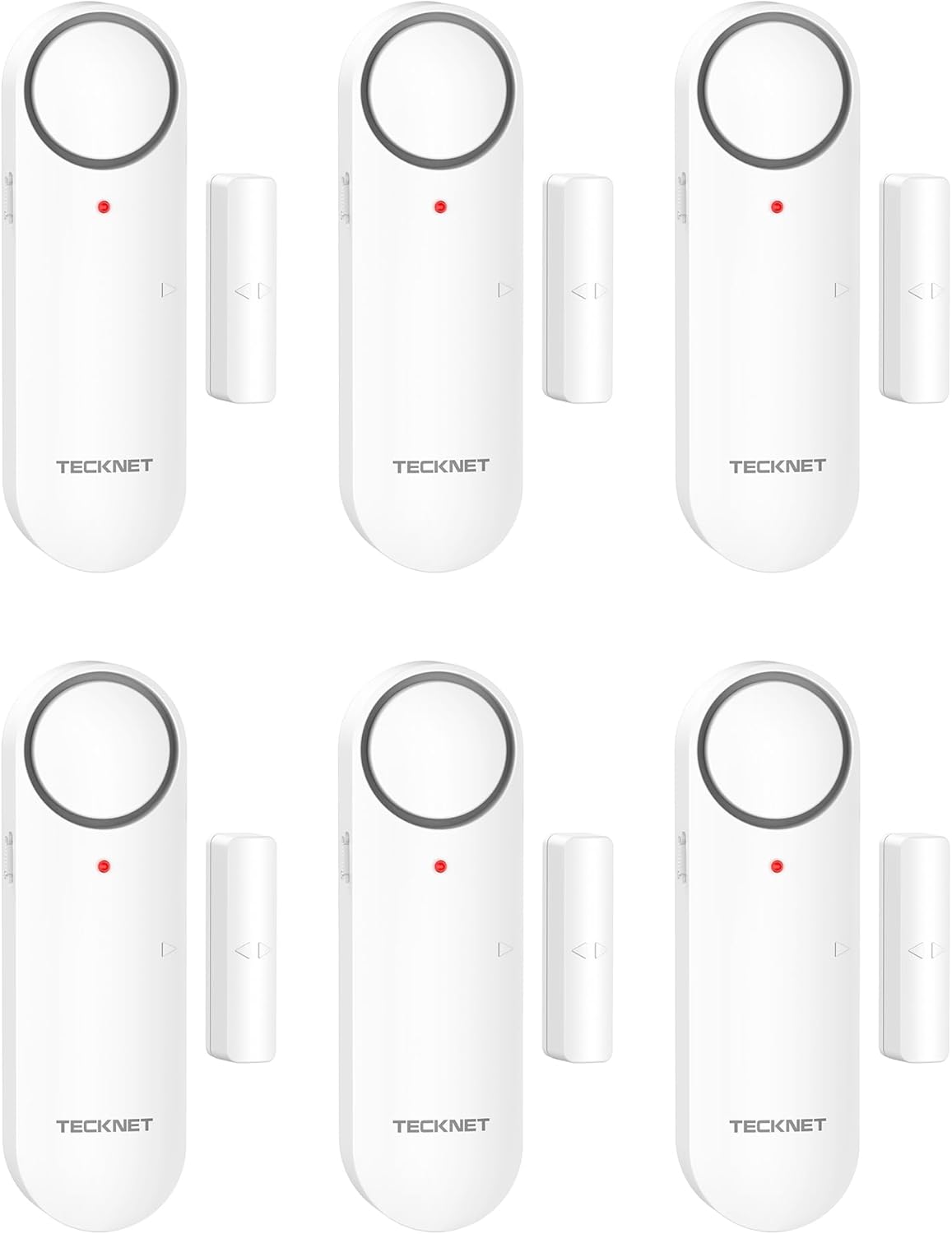 TECKNET Door Alarms When Opened, Window Door Alarm for Kids Safety, 2-in-1 Alarm & Chime, Door Sensor for Home Security, 3-Level Volume Control, Window Alarms for Garages, Apartment, 6Pcs