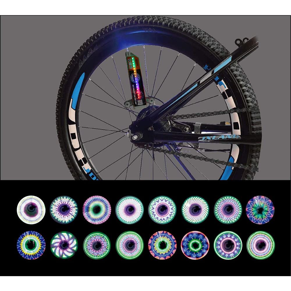 Luz de 32 LED Radio Rueda Bici Bicicleta 30 Patrones Motivos Llanta Luces Colores
