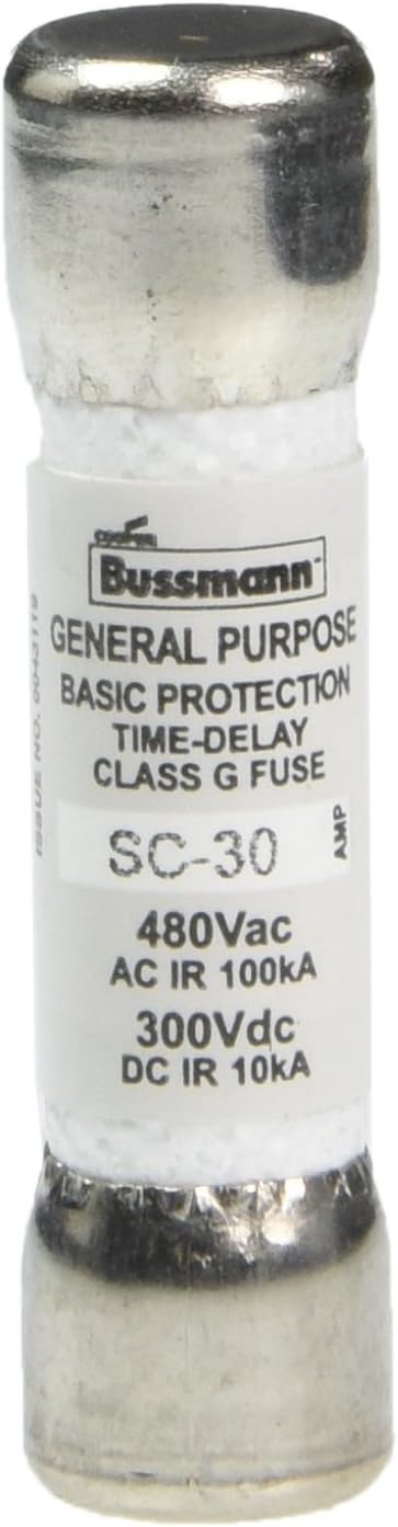 SC-30BC 30 Amp Time-Delay Class G Melamine Tube, 600V UL Listed 1-In Bag