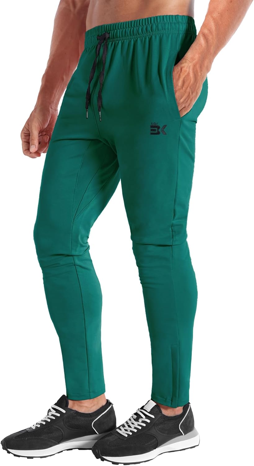 BROKIG Men's Zip Joggers Casual Gym Workout Track Pants - Image 7