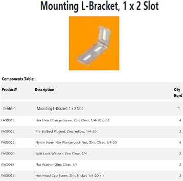 Adrian Steel MB116, Mounting L-Bracket