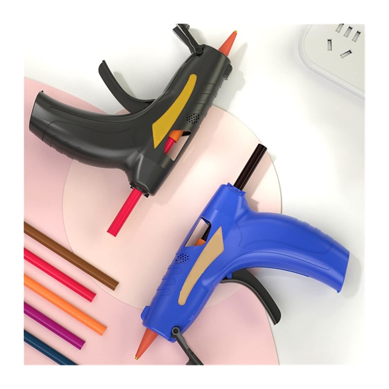 Pistola per Colla a Caldo Senza Fili, Batteria al Litio, Pistola per Colla a Caldo Portatile, Anti-Perdita/scottatura, Mini Pistola Adesiva in Silicone con Ricarica USB, Strumento