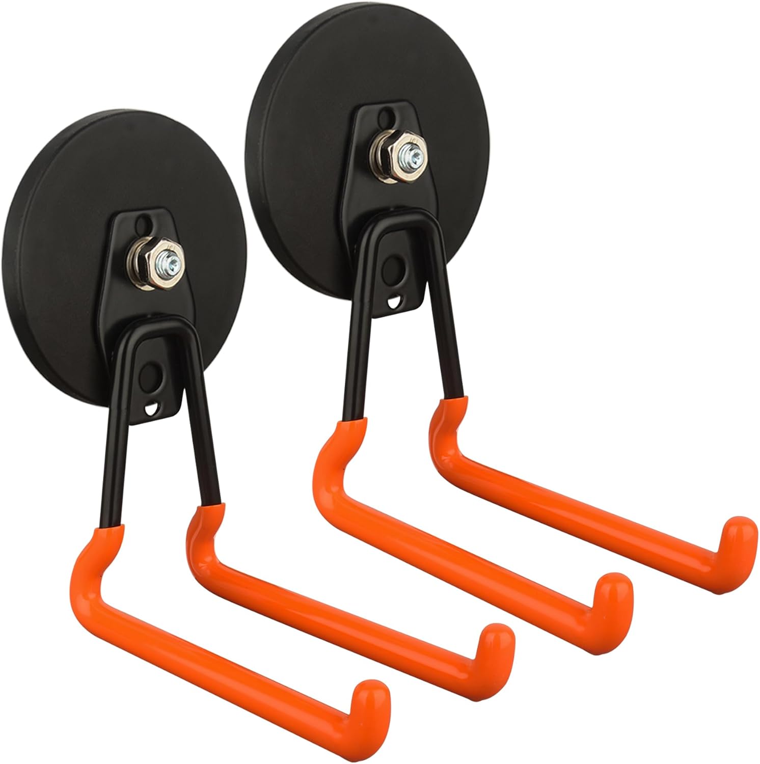 MUTUACTOR Updated Super Strong Magnetic Hooks,40lbs Anti-Scratch Large Garage Hooks for Hanging,2-Pack Magnetic Hooks Heavy Duty for Organizing Heavy Impact Drivers Trailer Cord Garden Tool Box