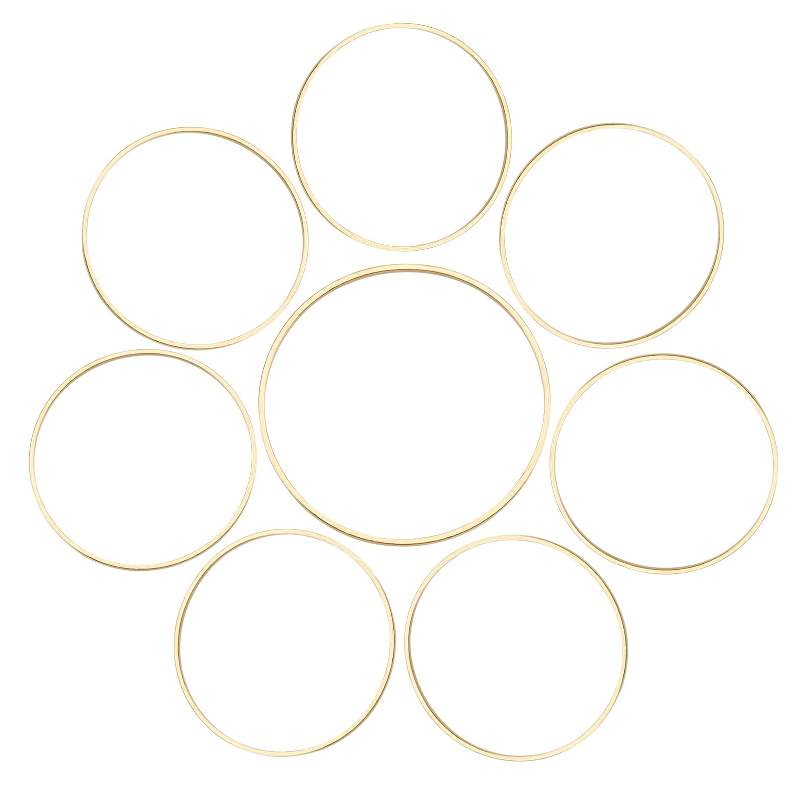 PH PandaHall Gouden messing hoepel oorbel set, 30 stuks 3 maten ronde open kralen hoepel 18K vergulde cirkel oorbel creolen bedelringen met 50 stuks