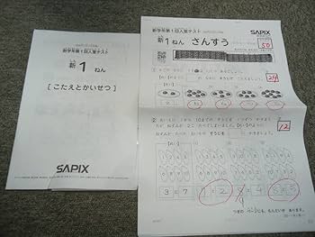 サピックス　原本！新品未使用　新1ねん2022年12月月度入室テスト　入室基準付 Amazon.co.jp: サピックス 新学年第1回入室テスト 新1年（未就
