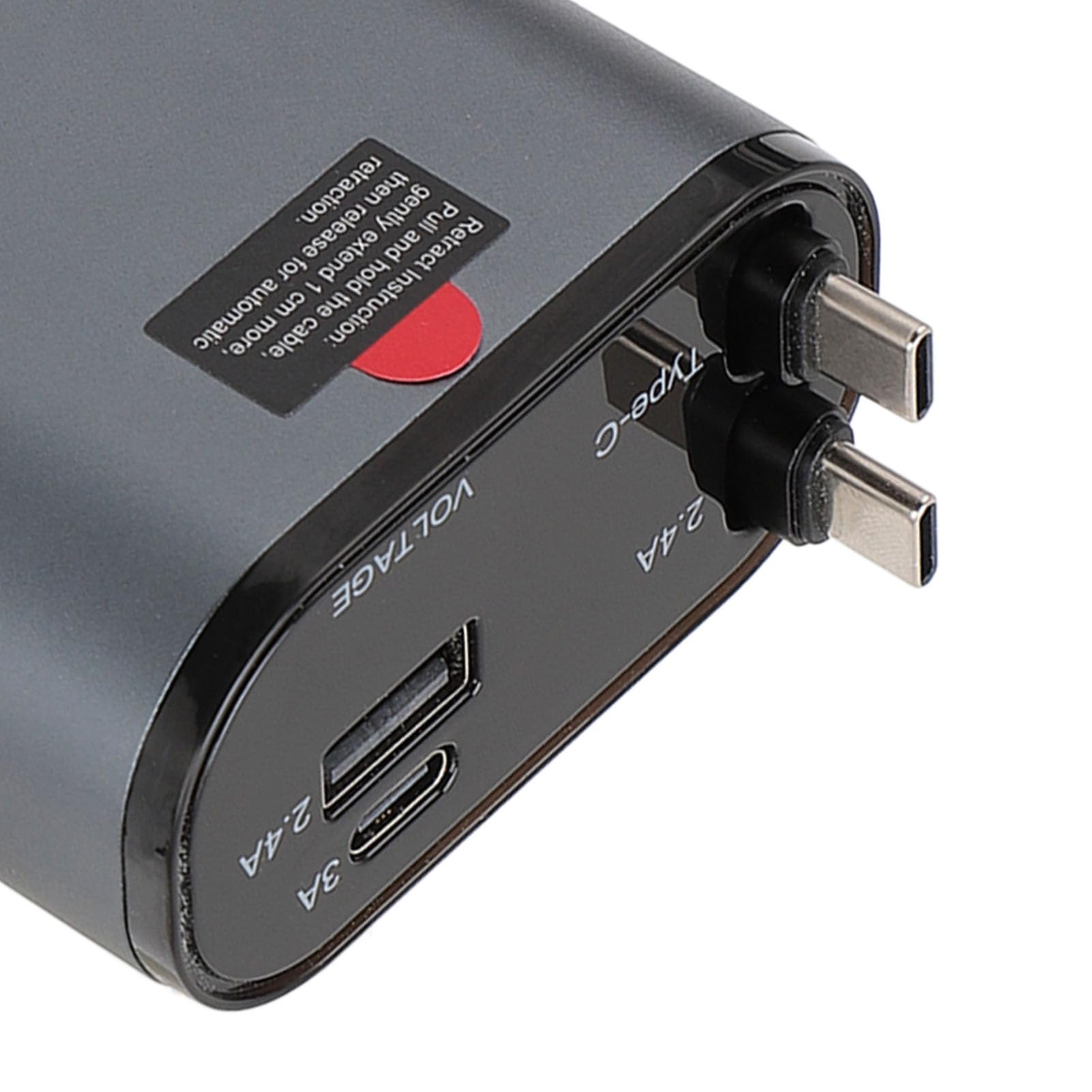 Schnelles Auto-Handy-Ladegerät, Einziehbares Auto-Ladegerät, 4-in-1, 120 W, Schnelles Auto-Handy-Ladegerät, Typ-C-Autoladegerät-Adapter mit 2 Kabeln und 2 USB-Anschlüssen für