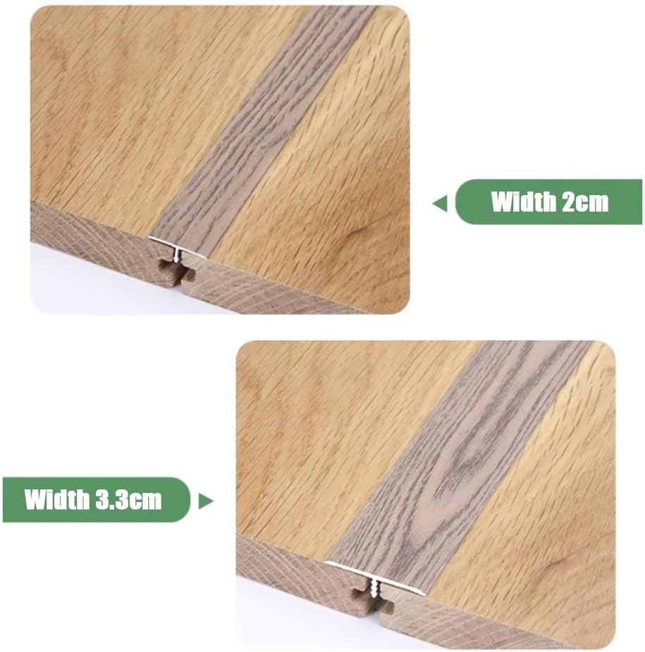 Threshold Strip Floor Transition Strips L90Cm Floor Strip for Uneven Floors/Door Gap, 33Cm T Molding Threshold Strip Aluminum, Laminate Floocover Strip/E/W3.3Cm