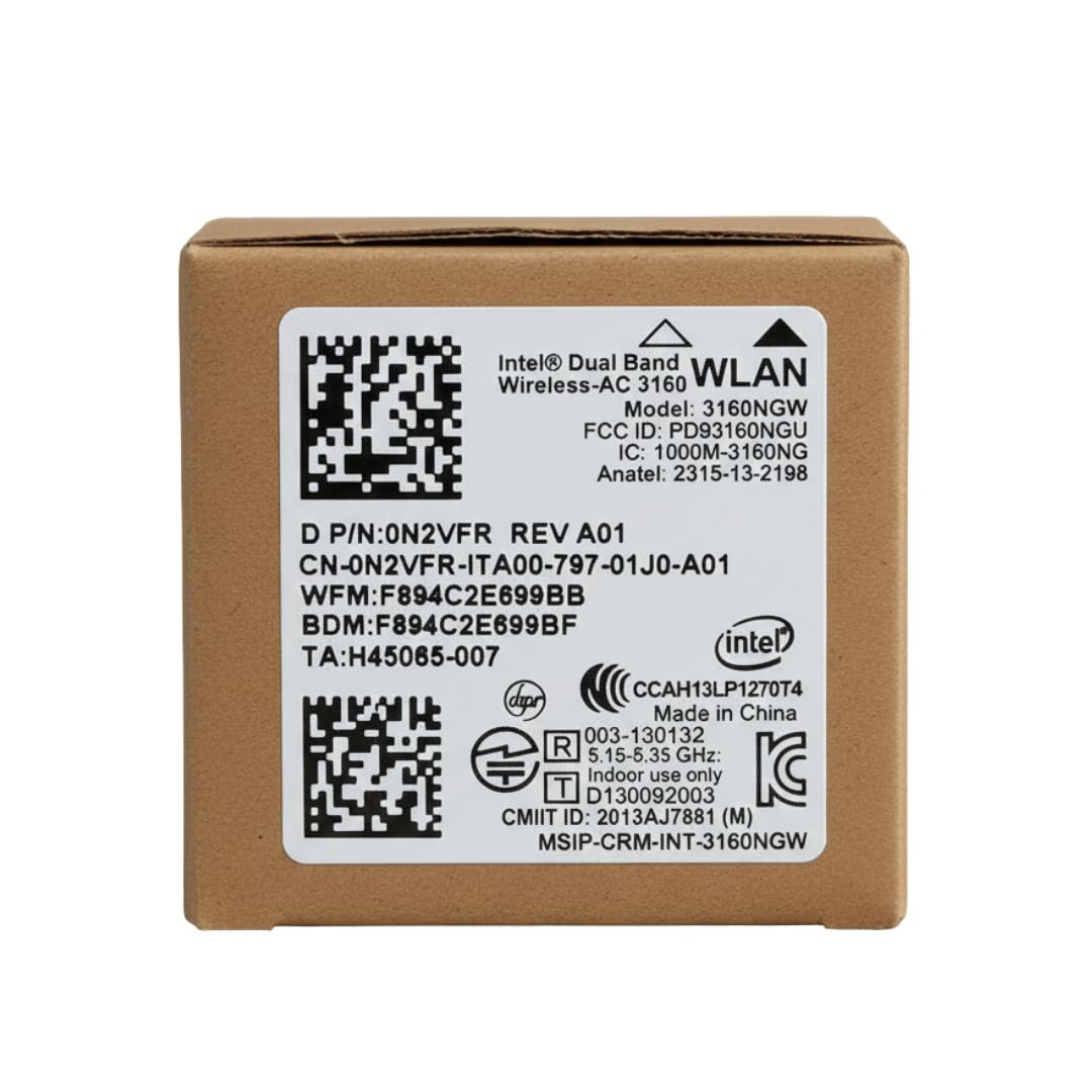 Intel Carte Wi-FI Double Bande AC 3160 3160NGW 802.11ac/a/b/g/n BT4.0 NGFF 2,4/5,8 GHz