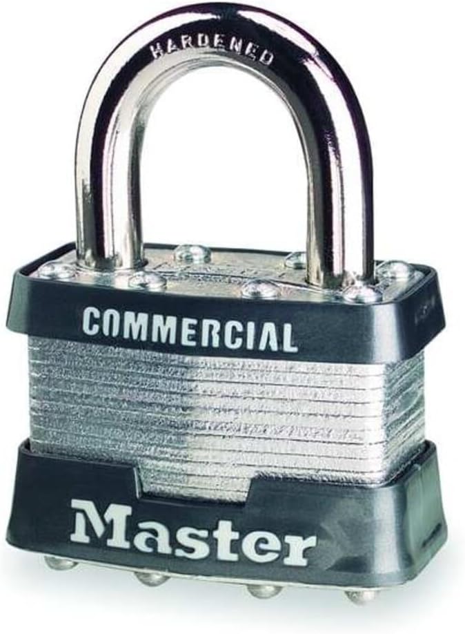 Master Lock Keyed Padlock, 3/4 in,Rectangle,Silver 1DCOM - 1 Each
