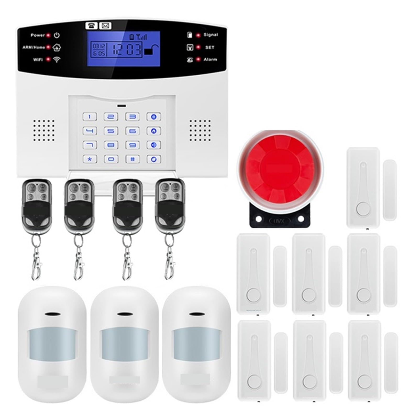 APP Wireless Wired Home Security WIFI di allarme Interfono Telecomando Kit sensore sirena autodial Sistema Di Allarme Completo(G2BT WIFI Bundle J)