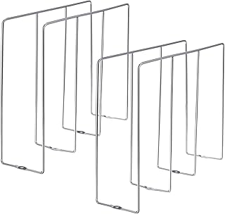 Blulu 4 Pcs U Shaped Cookie Sheet Organizer for Cabinet Baking Sheet Organizer Kitchen Cabinet Dividers Vertical Chrome Pan Rack Storage Wires Tray Dividers Face Opening of 3.5" (Silver)