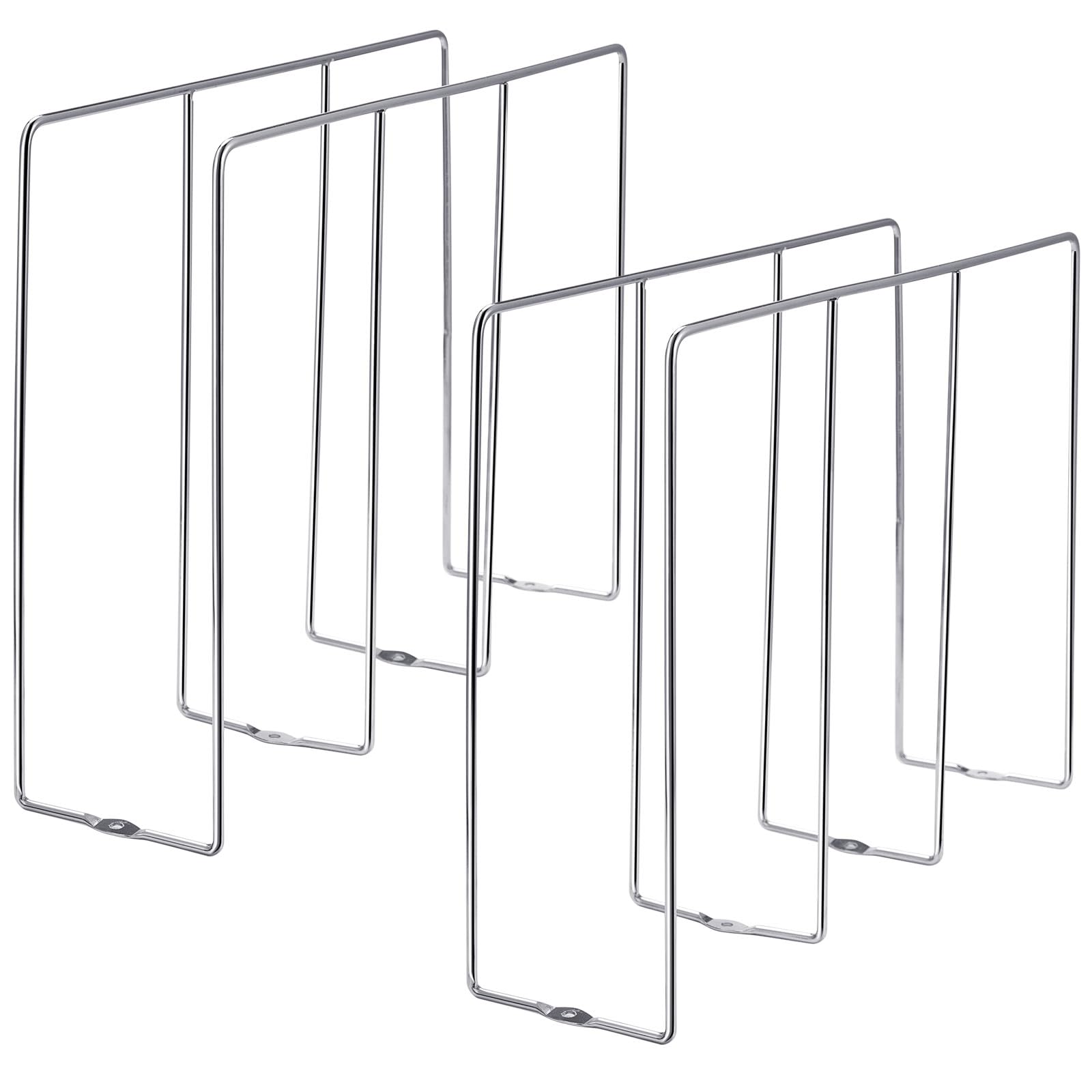 Blulu U-förmiger Keksblatt-Organizer für Schrank, Backblech, Organizer, Küchenschrank, Trennwände, vertikal, Chrom, Pfannenregal, Ablage, Trennwände, Gesichtsöffnung von 8,9 cm, Silberfarben, 2 Stück
