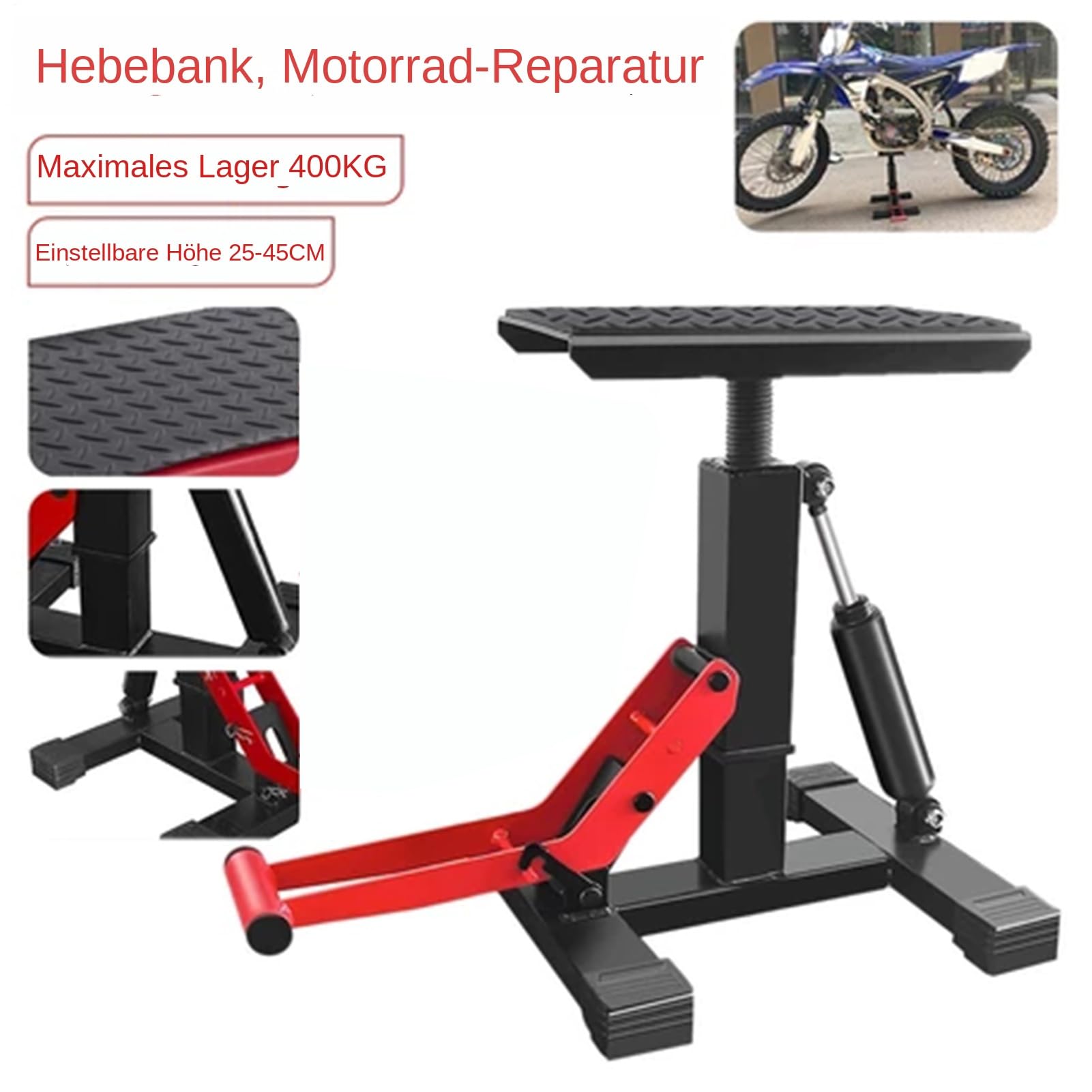 Podnośnik Motocyklowy Podnośnik Hydrauliczny Wysokiej Nośności Do Motocykli | Solidny Stół Hydrauliczny Do Naprawy I Konserwacji Motocykli W Warsztacie