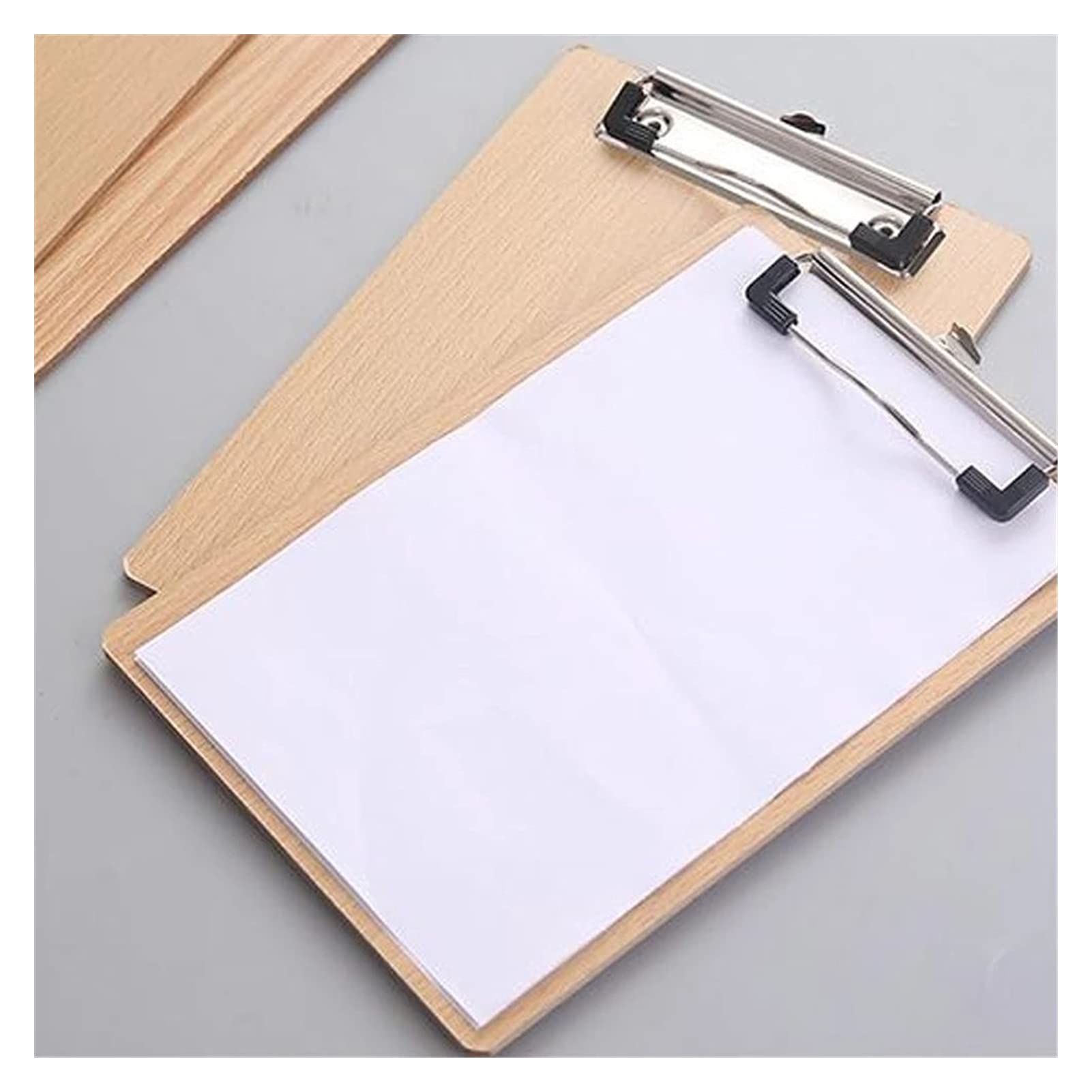caihuashopping Teczka z klipsem do pisania przyborów szkolnych uwaga pokładowa drewniana półka pośrednia plik do przechowywania folderów deska uchwyt do papieru Clip Board Office teczka z klipsem (kolor: A)