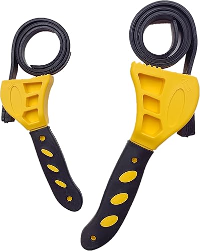 Miniatura 4 de CougZed - Juego de llaves de correa de goma de 2 piezas, llave multifunción para filtro de aceite, llave de correa de fontanería para tarros,