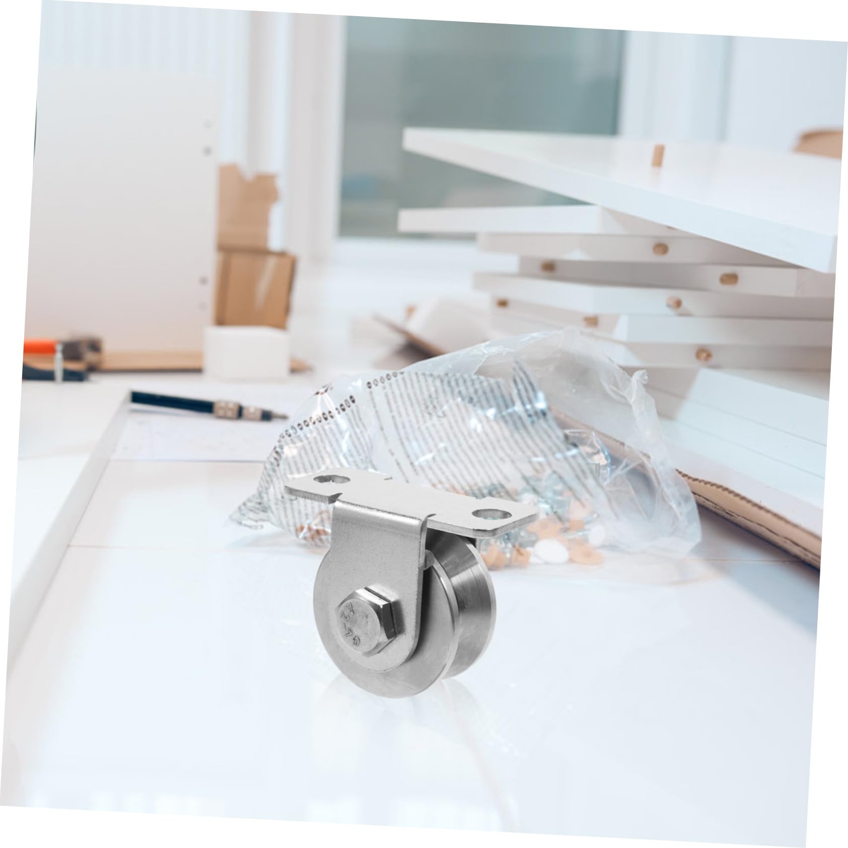 Pulegge per Cavi in Acciaio Inossidabile 48mm con Cuscinetti Interni V-shape per Porte Scorrevoli, Funzionamento Regolare e Installazione Facile 2 Pezzi