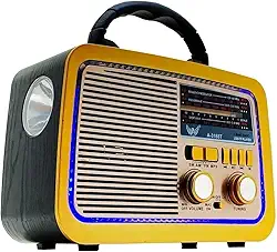 Caixa Som Antiga Radio Portátil Retro Am Fm Sd Usb Bluetooth A 3188 COM LANTERNA