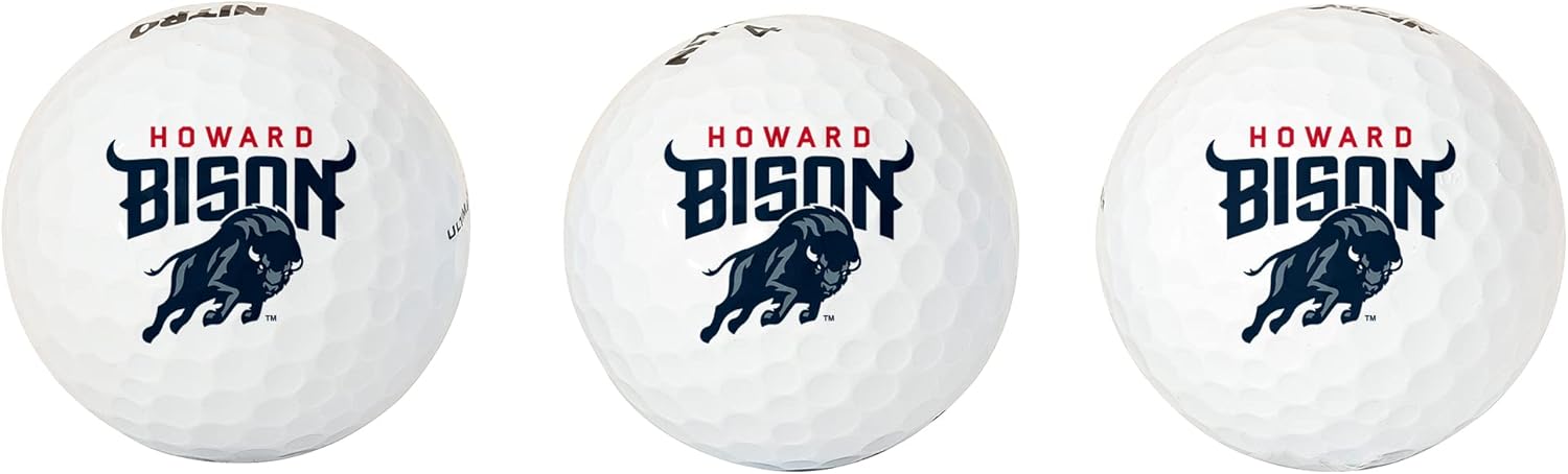 Desert Cactus Howard University Golf Balls 3 Pack – HU Bison Full Color Three – Officially Licensed Sport Team Accessory (Design A)