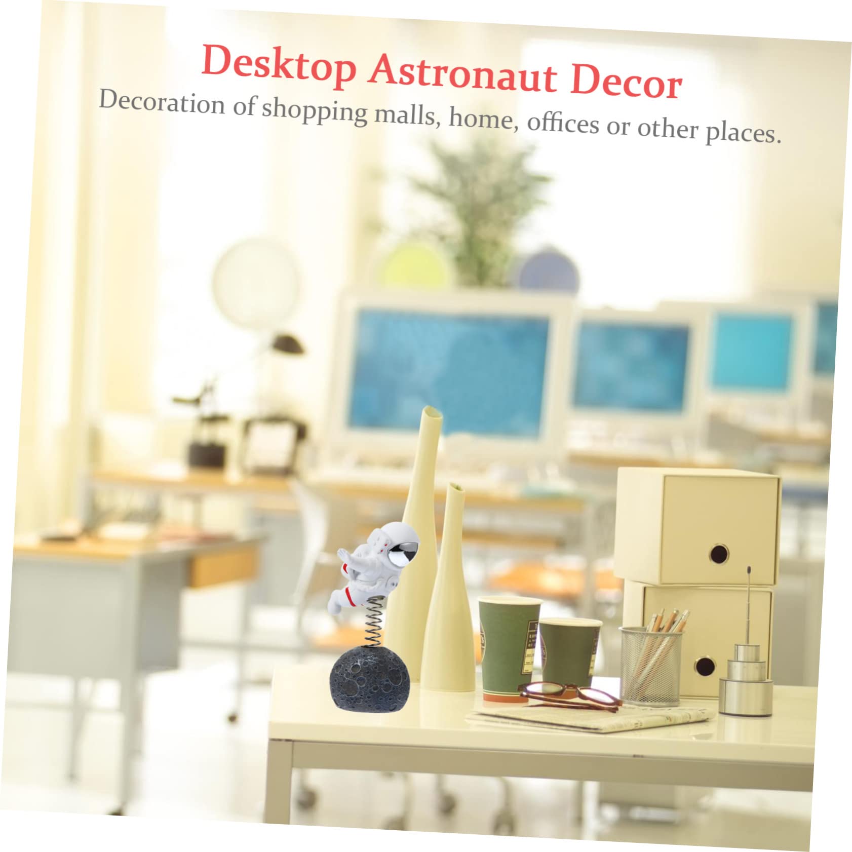 IMIKEYA Figurita de Astronauta de Resina Plateada para Decoración