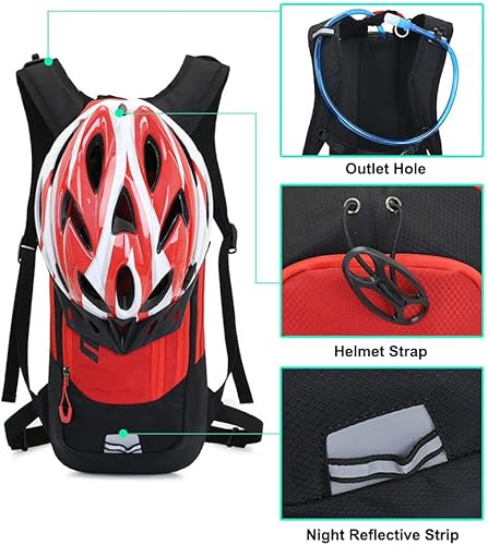 Miniatura 6 de Croogo Paquetes de hidratación, mochila de hidratación con vejiga de hidratación de 2 litros, mochila de bicicleta impermeable transpirable para