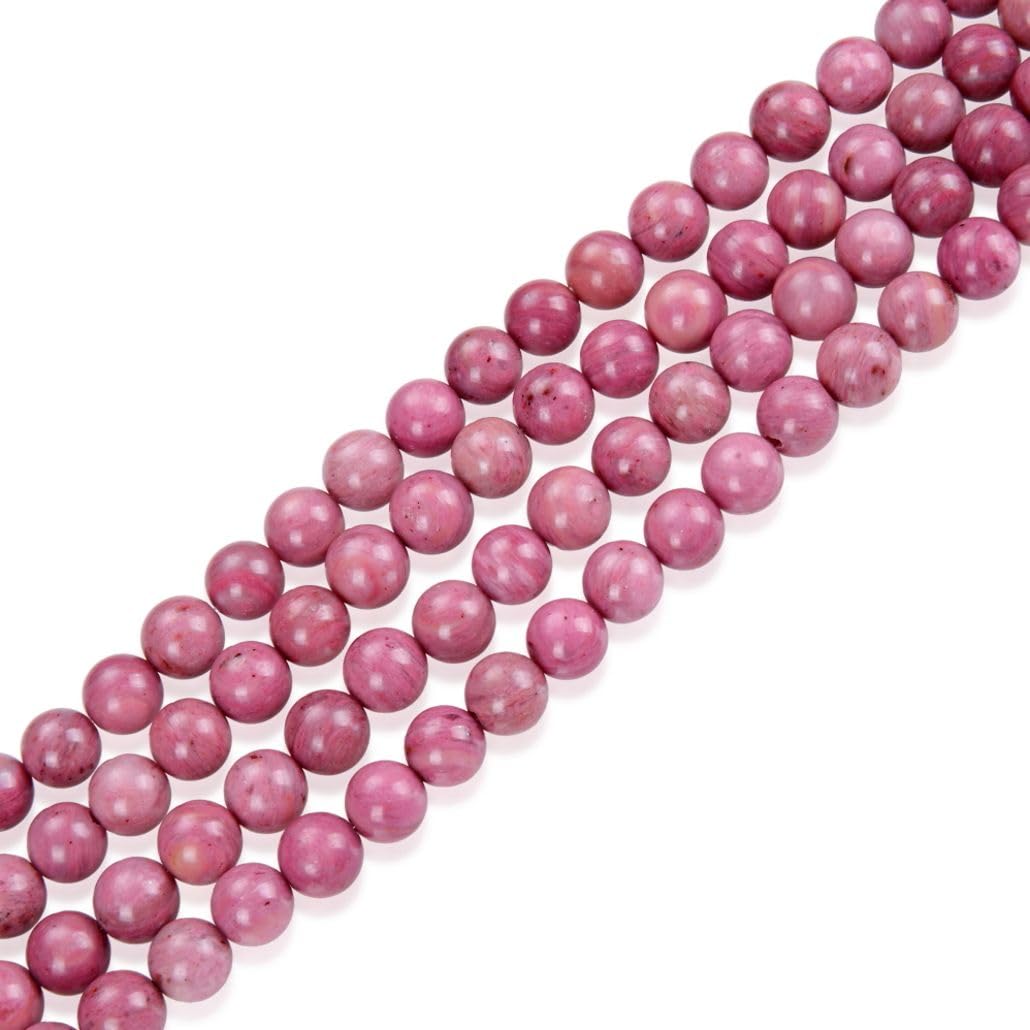45pcs Adabele Natural Grade A Pink Rhodonite Gemstone 8mm Round Beads