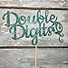 Double Digits Cake Topper, 10th Birthday Cake Topper, Double Digits Tenth Birthday Party Cake Supplies Decorations (Green)