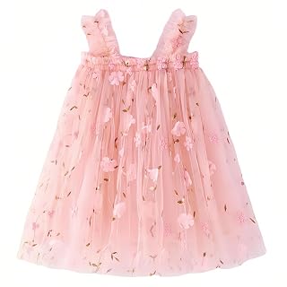 Baby Girls Tutu Dress, Butterflies Flowers Toddler Baby Girls Sleeveless Layered Princess Tulle Sundress Party Dress
