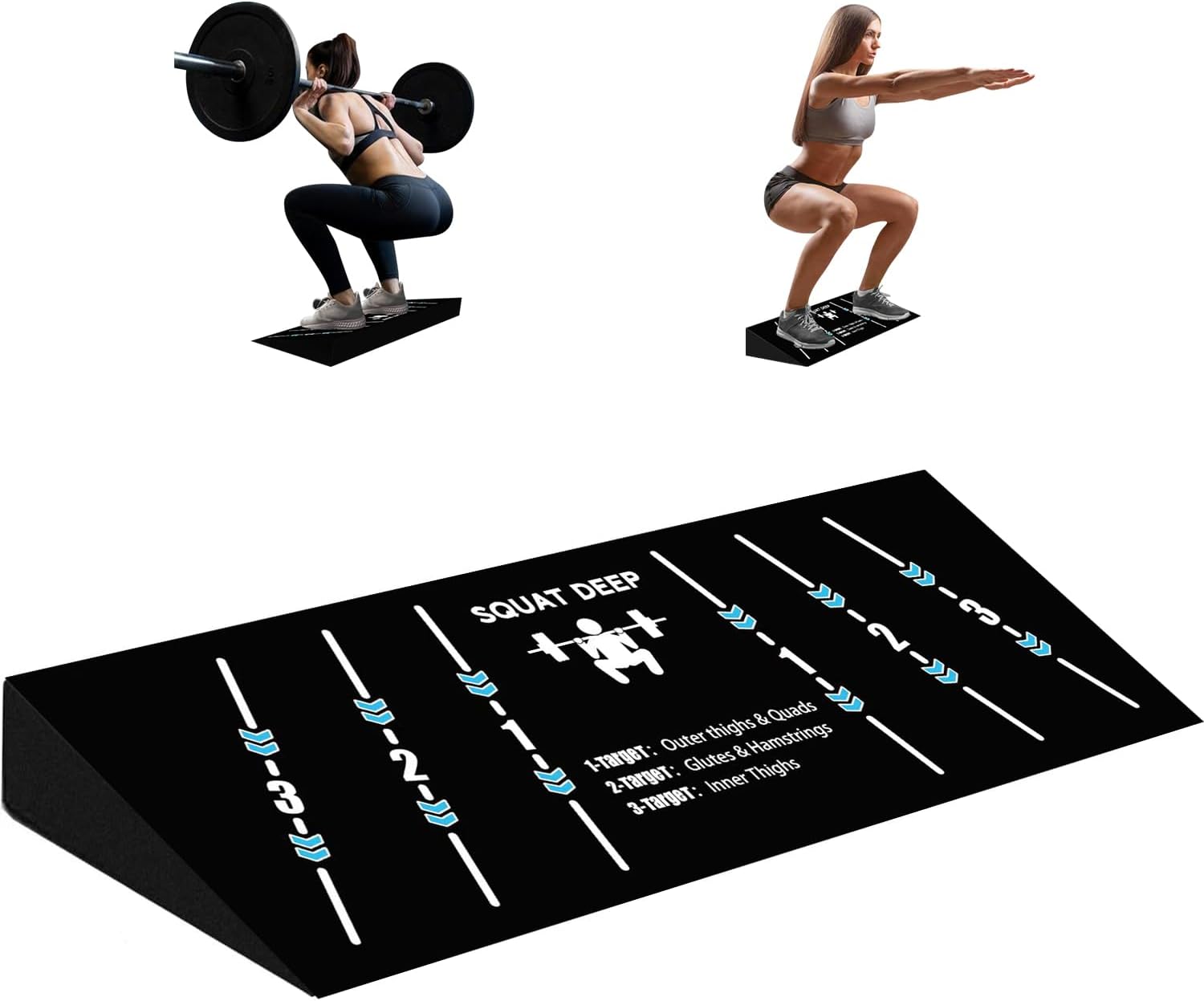 Slant Board for Weightlifting and Calf Stretching - Non-Slip Heel Elevated Squat Wedge Block