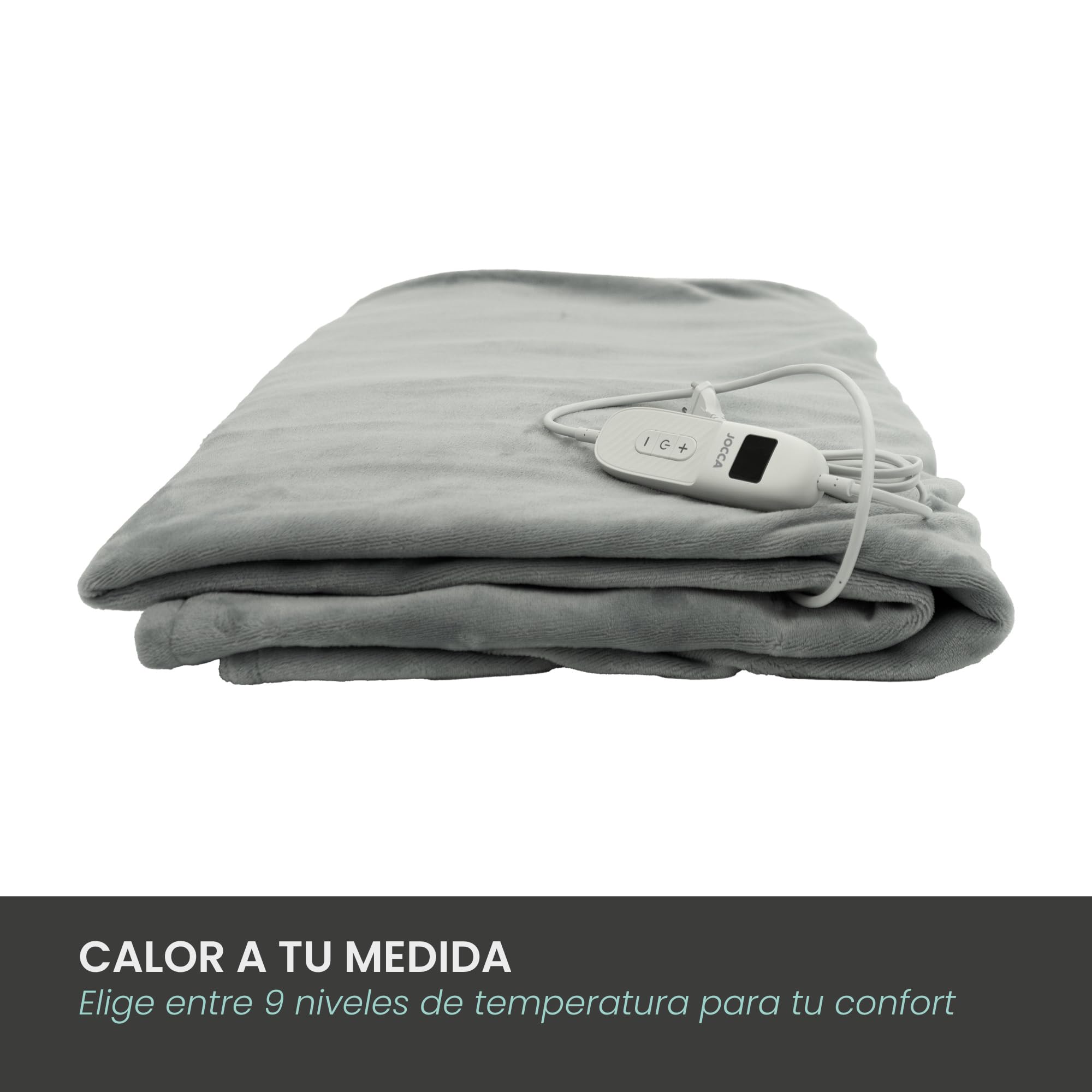 JOCCA – Manta Eléctrica con 9 Niveles de Temperatura, Temporizador 1–9h, Protección Sobrecaliemiento y Mando Extraíble | Tejido Suave y Lavable – Diferentes Modelos, Tejidos y Pesos (1,6 Kg)