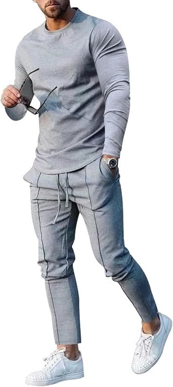 Mens Tracksuits 2 Piece Sweatsuits Long Sleeve Track Suits for Men Casual Hoodie Sports Jogging Suits Sets